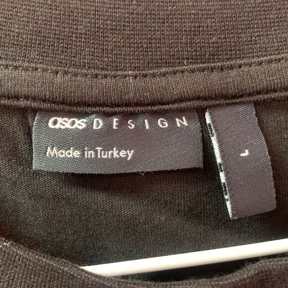 ASOS oversized long sleeve t-shirt in black with & matrix sleeve print size L - Picture 5 of 10